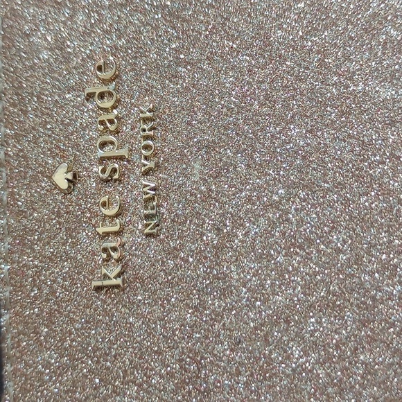 Kate Spade Gold Glitter Continental Zip Around Wallet - Picture 7 of 11